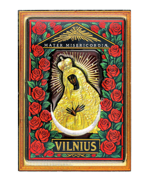 Magnetas Vilnius Aušros Vartų Marija tarp rožių